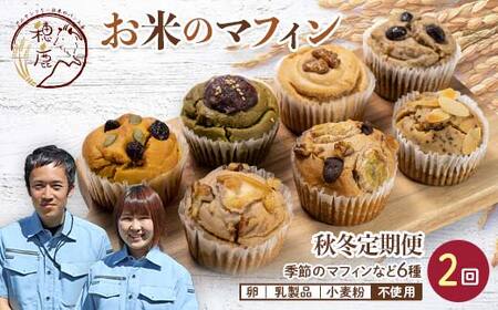 【ふるさと納税】 ＜2回定期便秋・冬＞米粉のおやつ グルテンフリー色どりお米のマフィン 6種セット F21T-198