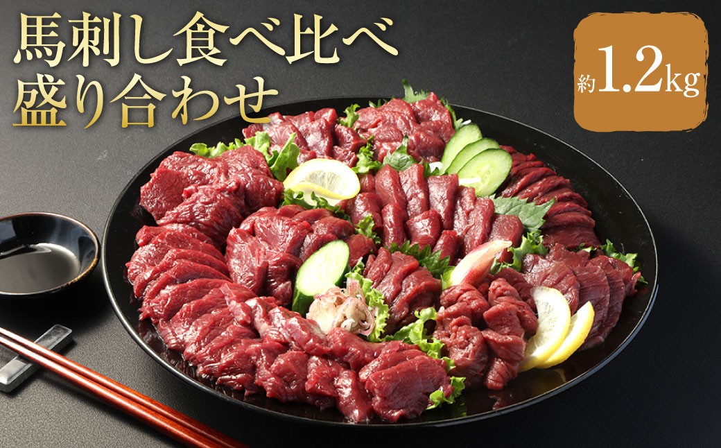 
            【 フジチク ふじ馬刺し 】馬刺し 食べ比べ 盛り合わせ （7〜8人前） 上赤身 約400g ロース 約400g ヒレ 約400g 計約1.2kg 生姜 たれ付き 冷凍 熊本県 相良村
          