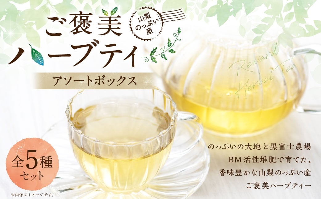 
                  山梨のっぷい産ご褒美ハーブティー アソートボックス ハーブティー ハーブ お茶 国産 山梨県産 ティーバッグ 詰合せ
                