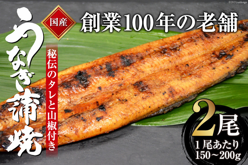 
創業100年の味 鰻の蒲焼 2尾 秘伝のタレと山椒付き / 川魚料理 鯉ひろまつ 福岡県 筑紫野市
