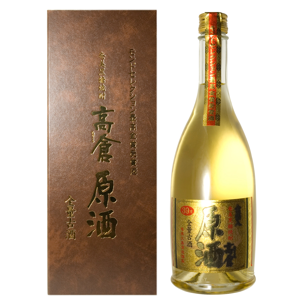 奄美大島酒造 黒糖焼酎 高倉原酒（金箔入り） 39度 720ml - 奄美 黒糖焼酎 高倉 金箔入り 米麹 黒糖 お酒 地酒 お祝い 贈答 ギフト 奄美大島酒造 樫樽 熟成-1001