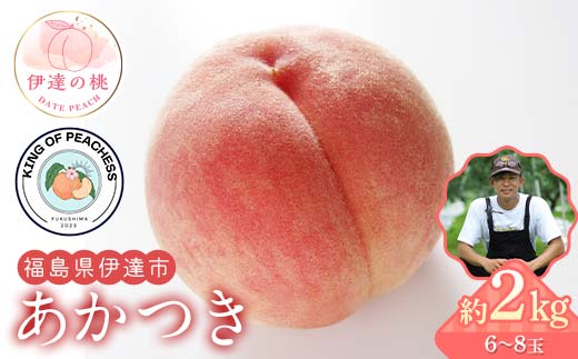 
            キングオブピーチ 桃 「あかつき」約2kg（6～8玉）あかつき 伊達の桃 桃 もも モモ 果物 くだもの フルーツ 国産 食品 F21C-131
          