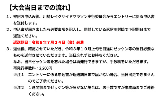 「川崎レイクサイドマラソン」ハーフマラソン出走権（1名分）　【04324-0206】