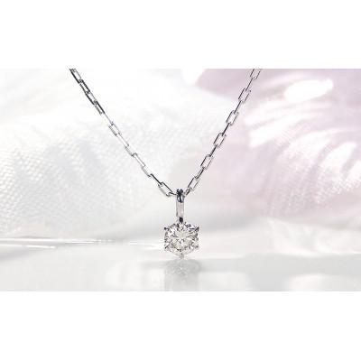 ふるさと納税 昭和町 【0.08ct】K10ホワイトゴールド　1粒ダイヤモンドネックレス |  | 02
