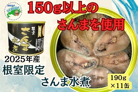 [12月21日決済分まで年内配送]【北海道根室産】さんま水煮11缶 F-78012