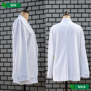 医師のための和紙素材白衣「和紙ジャージドクタージャケット」 Mサイズ ( メンズ 男性用 服 ジャケット アウター 医療 制服 ファション 洋服 下関 山口 ) HM003-M