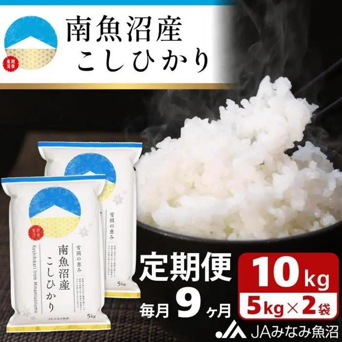 【JAみなみ魚沼定期便】南魚沼産こしひかり（10kg×全9回）精米 ｜こしひかり