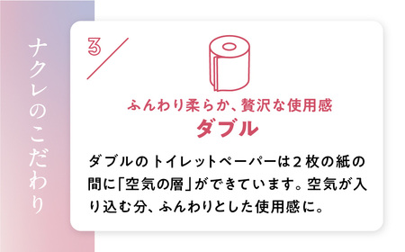 【3回配送/2ヶ月に1回定期便】ナクレ トイレットペーパー ダブル 48ロール(12ロール×4パック)  