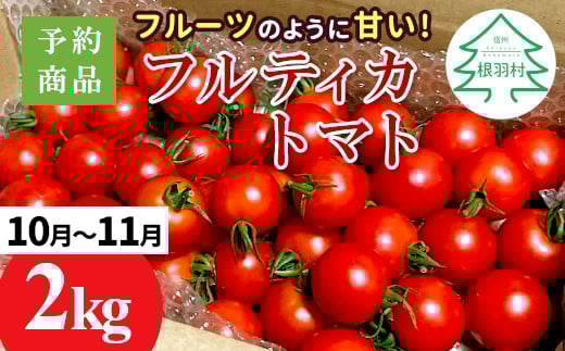 
            予約品※2025年10月～11月発送★フルーツのように甘い フルティカトマト 2kg 令和7年度産 ※予約商品※割れ保障付 6000円
          