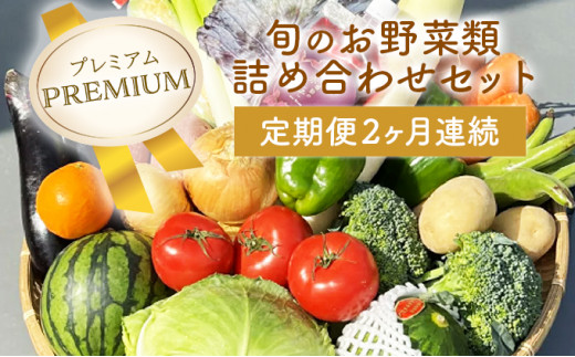 【全2回定期便】【プレミアム】野菜・果物・きのこ詰め合わせ 7〜10品目 / 野菜 やさい 果物 くだもの フルーツ ふるーつ きのこ 旬 新鮮 セット / 諫早市 / 松尾農園 [AHAY017]