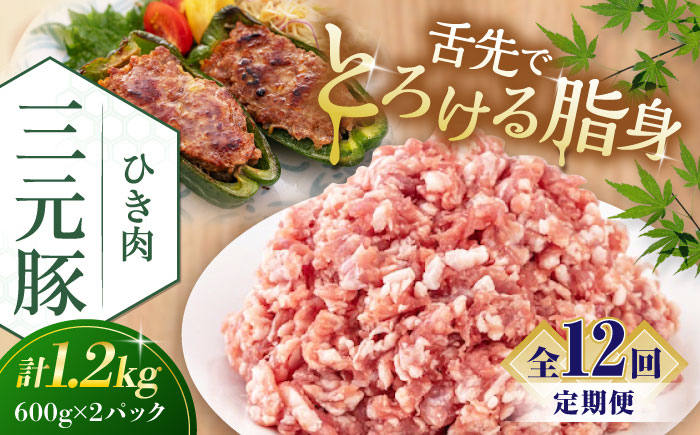 
                  【全12回定期便】平田牧場 ひき肉 1.2kg (600g×2P) 《喜茂別町》【平田牧場】 肉 豚肉 ミンチ 豚ミンチ 餃子 つくね  冷凍配送 定期便 定期 北海道 平田牧場 三元豚 [AJAP125]
                