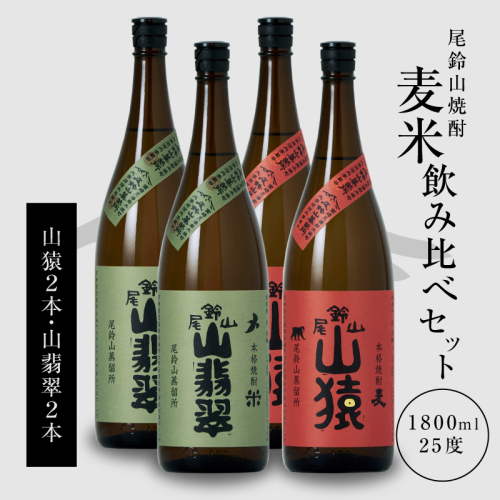 焼酎尾鈴山(山猿2本・山翡翠2本)1800ml_K09_0038_4