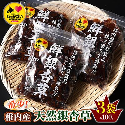ふるさと納税 稚内市 【稚内ブランド認定品】稚内産　天然銀杏草100g×3袋(急速生冷凍)
