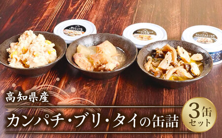 国産 缶詰 カンパチ ブリ タイ 魚 3缶 セット おかず ご飯のお供 勘八  鰤 鯛 つまみ 災害用 非常食 常温 みなみ丸 かんづめ かん詰め 缶詰め 罐詰め 国内産 高知県 須崎市 MM051