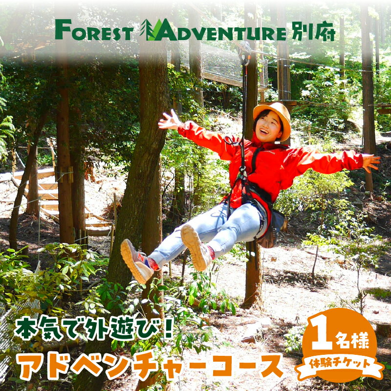 【ふるさと納税】 《レビューキャンペーン》 フォレスト アドベンチャー 体験 チケット【アドベンチャーコース】 冒険 森 遊び アウトドア ジップスライド 絶景 自然 楽しむ ダイナミック アクティビティ マイナスイオン 贈り物 プレゼント 別府市 大分県 送料無料