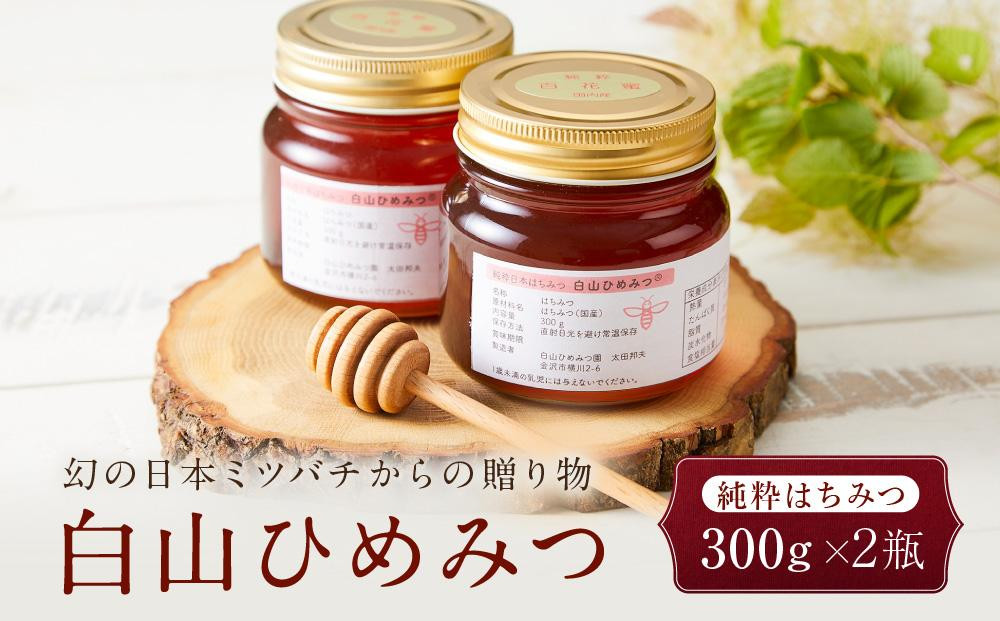 
            幻の日本ミツバチからの贈り物　純粋はちみつ300ｇ×2瓶　白山ひめみつ  石川 金沢 加賀百万石 加賀 百万石 北陸 北陸復興 北陸支援
          