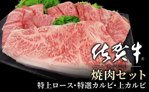 【ふるさと納税】地元精肉店厳選 佐賀牛 3種の焼肉セット 500g ／ ふるさと納税 佐賀牛 国産 ロース カルビ 焼肉 焼き肉 焼肉セット 佐賀県 大町町 冷凍 スライス