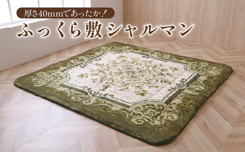 厚さ40mmであったかい ふっくら敷 シャルマン 195cm×195cm BR（ブラウン）