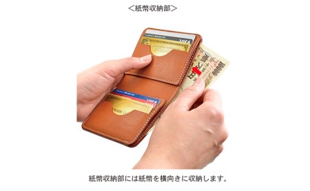 紙幣とカードのコンパクト折り畳みウォレット　バンナイズ オイル シュリンク レザー 本革 財布 コンパクト ビンテージキャメル