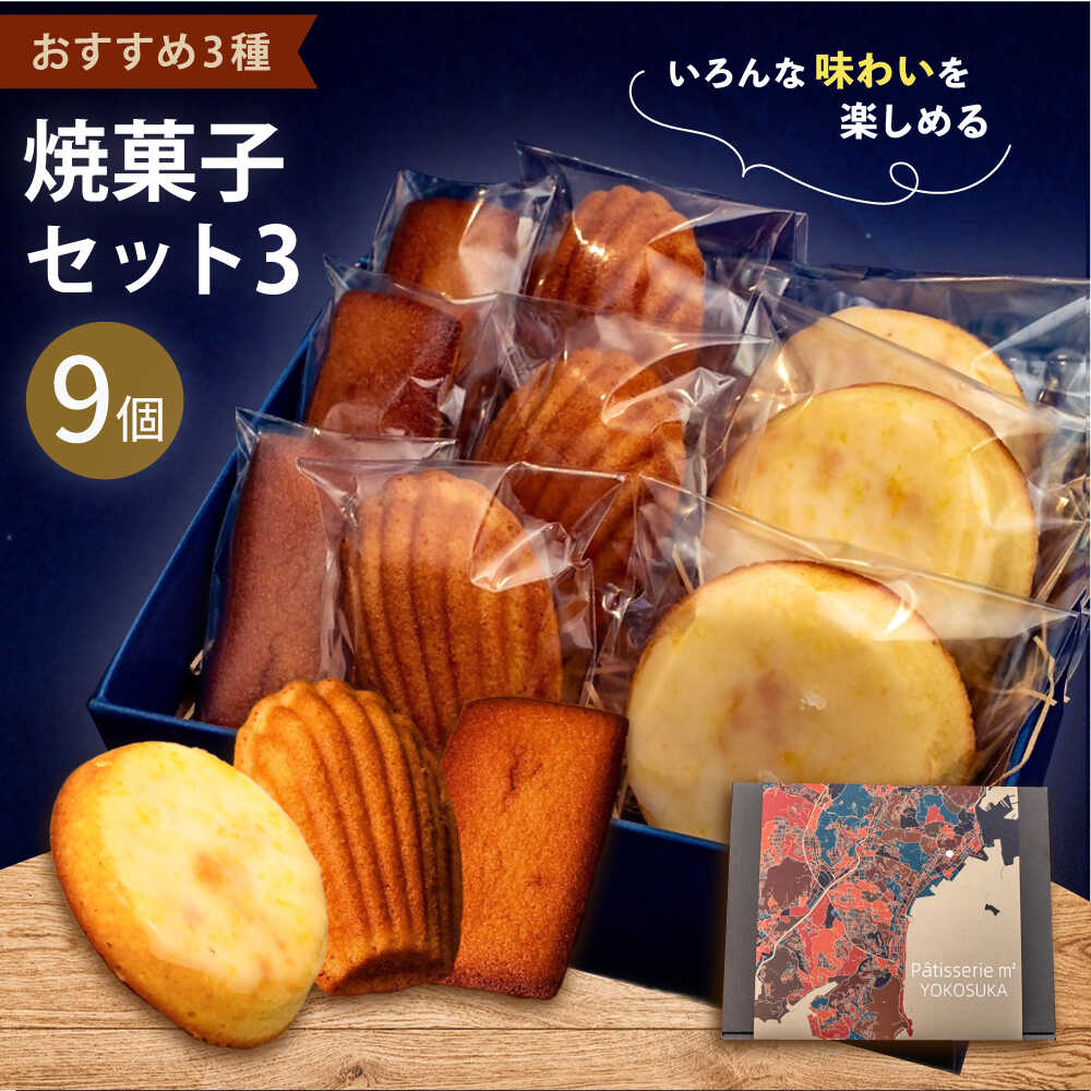 【ふるさと納税】焼菓子セット3（フィナンシェ 3個 マドレーヌ3個 ウィークエンド3個）焼き菓子 焼菓子 詰め合わせ 詰合せ ギフト 贈り物【パティスリーエムニジョウ】[AKEW003]