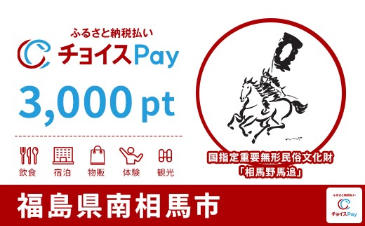 
                  南相馬市チョイスPay 3,000pt【会員限定のお礼の品】
                
