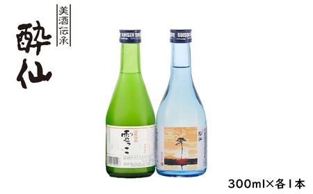先行予約 【酔仙酒造】 活性原酒 雪っこ ・ 特別純米生貯蔵酒 一本松ラベル 300ml×各1本セット 白箱入り 日本酒