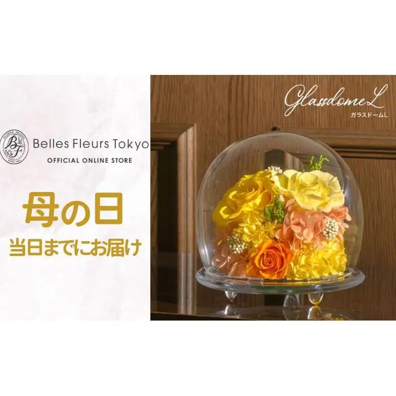花 プリザーブドフラワー ガラスドームL ギフト プレゼント お祝い 誕生日 お供え アレンジ インテリア 東京都 墨田区 ピンク×パープル
