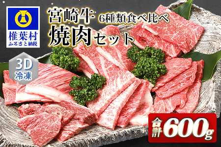 宮崎牛 6部位 食べ比べ 焼肉セット【最新の3D冷凍技術】【急速冷凍】牛肉 和牛 肉 焼肉 BBQ MT-48