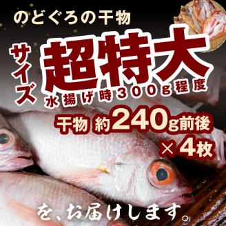 のどぐろ干物（超特大240g 26cm前後 4枚）のどぐろ本来の旨味に出会う渾身の干物 河野乾魚店 魚 干物 干もの ひもの 乾物 のどぐろ 一夜干し 個包装 冷凍 産地直送 【7】