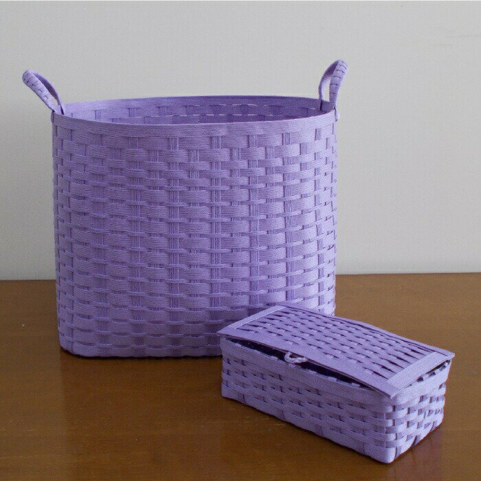 【ふるさと納税】【新春感謝祭】15-180 ランドリーボックス・マスクケース付(むらさき)