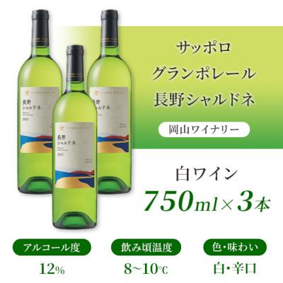 ふるさと納税 赤磐市 サッポロ グランポレール 長野 シャルドネ 白ワイン 750ml 3本 [NO5765-1108] |  | 02