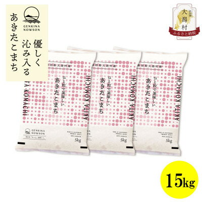 【ふるさと納税】【毎月定期便】秋田県産あきたこまち白米15kg(5kg×3)全6回【配送不可地域：離島・沖縄県】【4072906】