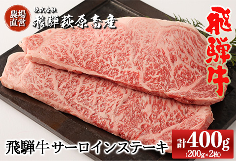 【冷凍】飛騨牛サーロインステーキ  200g×2枚 牛肉 国産 ブランド牛【22-17】