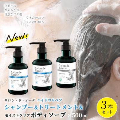 ふるさと納税 四万十市 サロン・ド・オーデ ハイドロリペア シャンプー&amp;トリートメント&amp;モイストクリアボディソープ3点 26