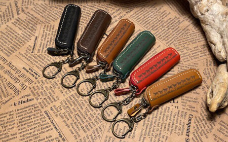 【選べるカラー】馬九いくリップケース　/ 競馬 馬 本革 牛革 革小物 レザー ファッション 小物 ハンドメイド リップケース / 栗東市 / 株式会社ブルズエフ[BIAU586]