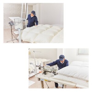 〔ダブルサイズ〕【抗菌防臭羽毛使用】羽毛布団　ホワイトダウン　ダニプルーフ・オリーブ加工・花粉フリー・抗菌防臭加工側生地使用（GFNF680D/AM）