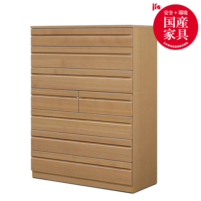 ノーツ 100-7段チェスト ハンドナチュラル色【諸富家具】：C368-002