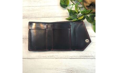 アドバンガラスレザーのミニ財布 レディース メンズ 日本製 財布 ハンドメイド シンプル レザー サイフ 小銭入れ 札入れ おしゃれ 大人 誕生日 プレゼント ギフト 寒川町 神奈川県 青