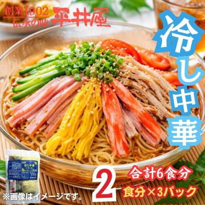 ふるさと納税 西桂町 麺好き必見!西桂町老舗製麺所「平井屋」のレモン風味スープ冷やし中華_1袋2食分×3P(合計6食分)