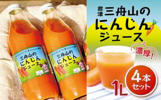 君津 三舟山 の にんじん ジュース 1L × 4本 セット JAきみつ味楽囲さだもと店| さだもと 野菜 やさい にんじん 人参 ジュース ドリンク にんじんジュース 健康志向 プレゼント 千葉県 君津市