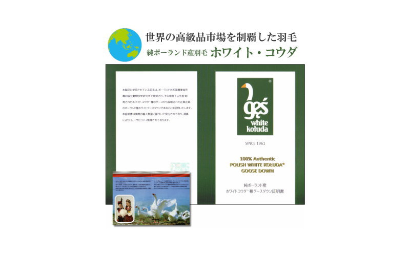 【プレミアムゴールドラベル】コウダ種ポーランドマザーグース95%羽毛肌掛け【クィーン】【新津】