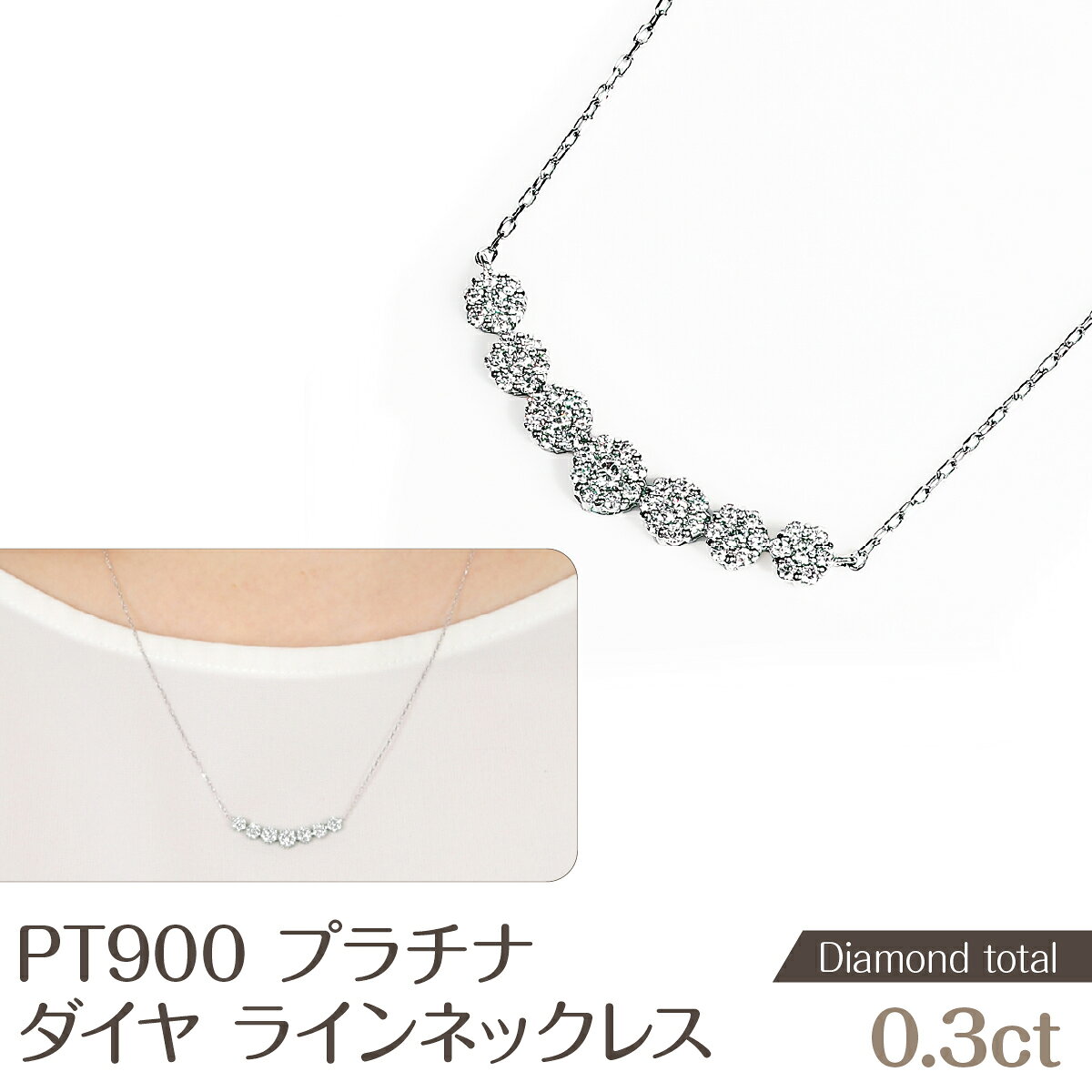 【ふるさと納税】 プラチナ ダイヤ ラインネックレス 0.3CT　N376DI-P NSAN011