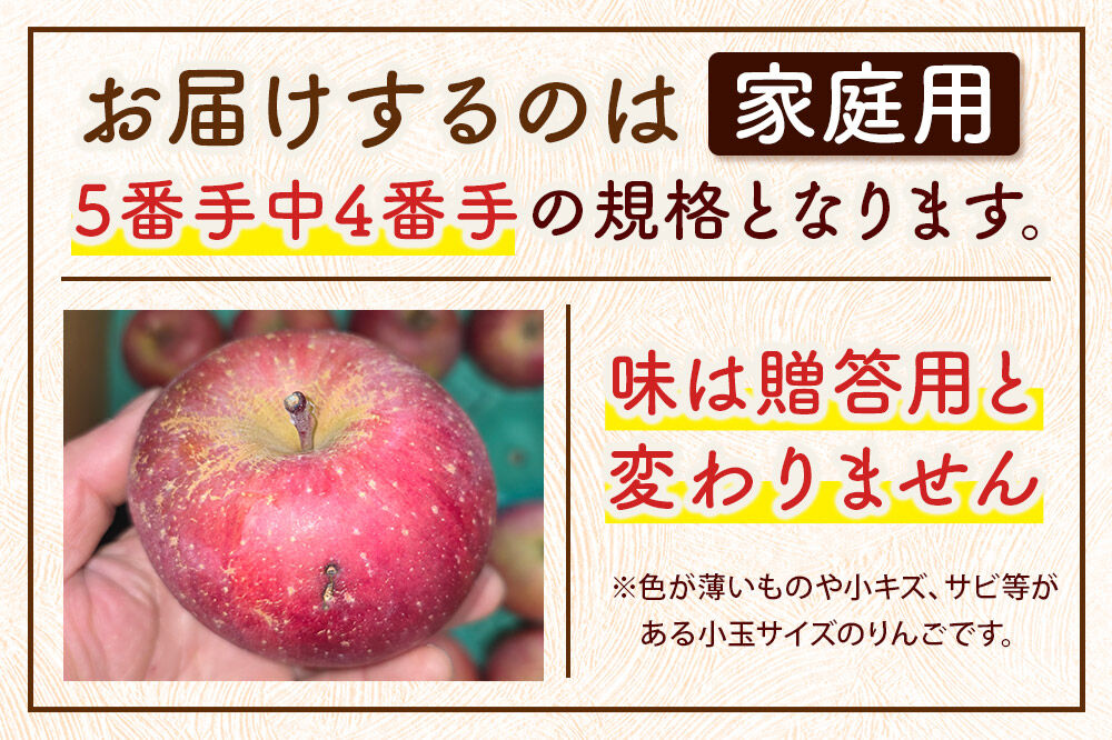 【26年11月～発送】りんご サンふじ【家庭用】約5kg 小玉 糖度13度以上 森山ファーム 先行受付 家庭用 青森県 弘前市 果物 フルーツ 林檎 リンゴ くだもの 不揃い 規格外 [先行予約 産地