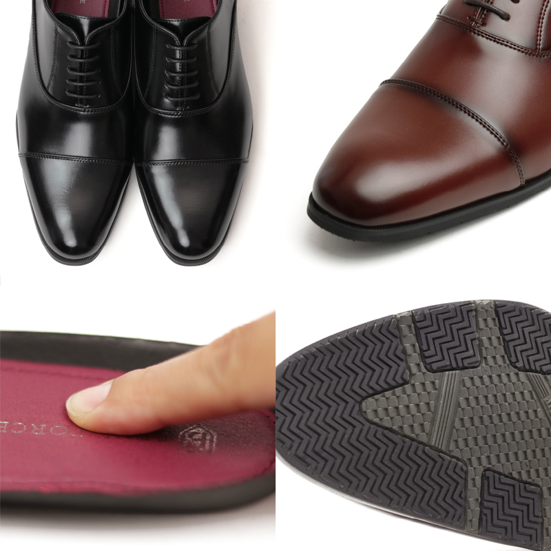 BENE FORCE 日本製ビジネスシューズ ストレートチップ BF8912-DARK BROWN 25.5cm