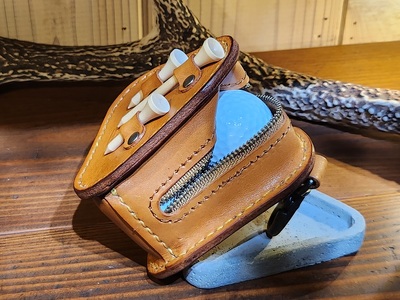 ゴルフボールケース　3個入り（ライトブラウン） 本革 牛革 ゴルフ ゴルフボール ゴルフ用品 ゴルフボールケース ケース おしゃれ オリジナル レザー職人 手縫い フウネレザーファクトリー [BFAJ