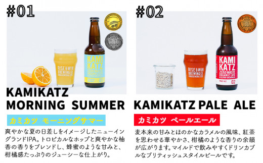  KAMIKATZBEER ブリュワーズセレクト 2本 と グラス 1つ セット RISE＆WIN 《30日以内に出荷予定(土日祝除く)》｜ 金賞受賞 ビール クラフトビール カミカツビール 上勝ビー