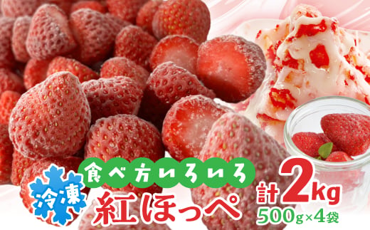 掛川産『ミズノ農園の完熟冷凍紅ほっぺ』500g×4袋_いちご 苺 イチゴ 紅ほっぺ 冷凍 果物 くだもの フルーツ ジャム スムージー かき氷 産直 産地直送 静岡県 掛川市 送料無料【1234934】