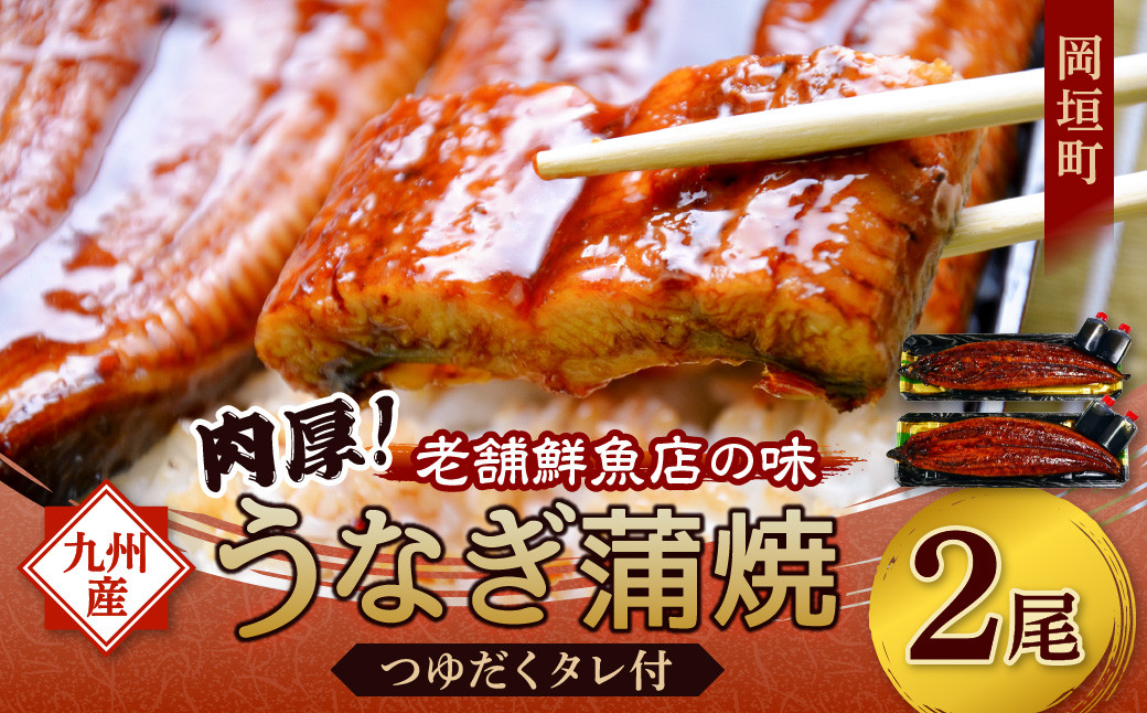 
            【老舗鮮魚店秘伝の味】肉厚！九州産うなぎ蒲焼2尾 つゆだくタレ付 岡垣町 鰻 うなぎ ウナギ 蒲焼 父の日
          