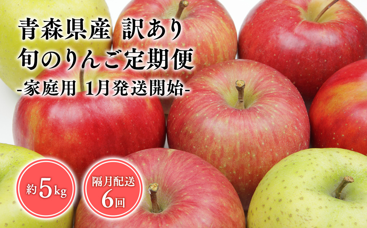 
            ≪選べる配送開始月≫隔月配送 定期便６回 訳あり 家庭用甚八りんご 5kg【青森県 平川市 マルジンサンアップル】1月 3月 5月 7月 9月 11月 青森 青森県産 平川 りんご リンゴ 林檎 くだもの 果物 フルーツ 
          