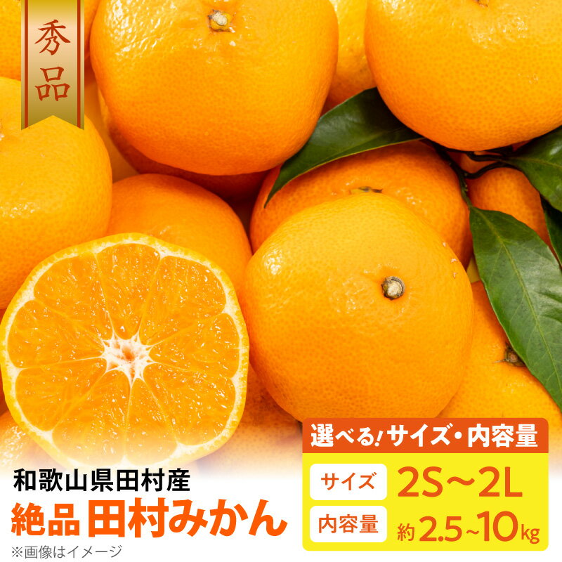 【ふるさと納税】【和歌山特産品】【プレミアムブランド】 絶品！ 田村みかん 秀品選べるサイズ&容量 2S ～ 2Lサイズ 2.5kg ～ 10kg【ミカン 蜜柑 柑橘 温州みかん 有田みかん 和歌山】